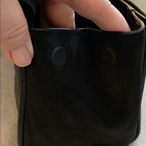 Selena Gomez Coach black purse with black leather and suede - Picture 7 of 9